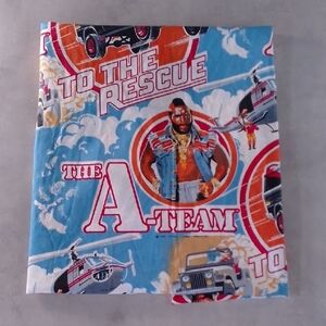 Vintage 1983 Mr. T The A-Team Flat Sheet 59” x 82” Made in USA Cotton